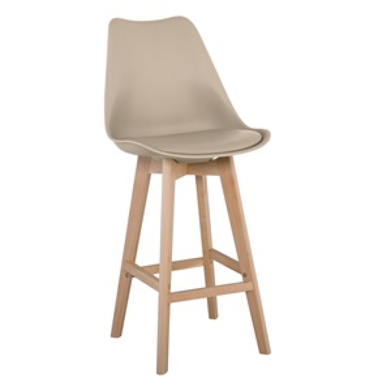 MARTIN Σκαμπό BAR Οξιά Φυσικό, PP-Pu Sand Beige, Μονταρισμένη Ταπετσαρία MARTIN Σκαμπό BAR Οξιά Φυσικό, PP-Pu Sand Beige, Μονταρισμένη Ταπετσαρία