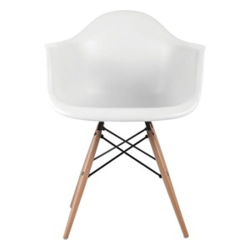 ALEA Wood Πολυθρόνα Ξύλο, PP Άσπρο