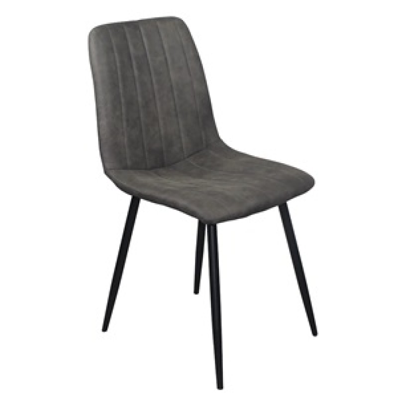 ARIA Καρέκλα Μέταλλo Bαφή Μαύρο, Ύφασμα Suede Ανθρακί