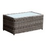 ARIZONA Τραπεζάκι Σαλονιού Κήπου ALU, Wicker Grey Brown, Γυαλί Tempered 5mm