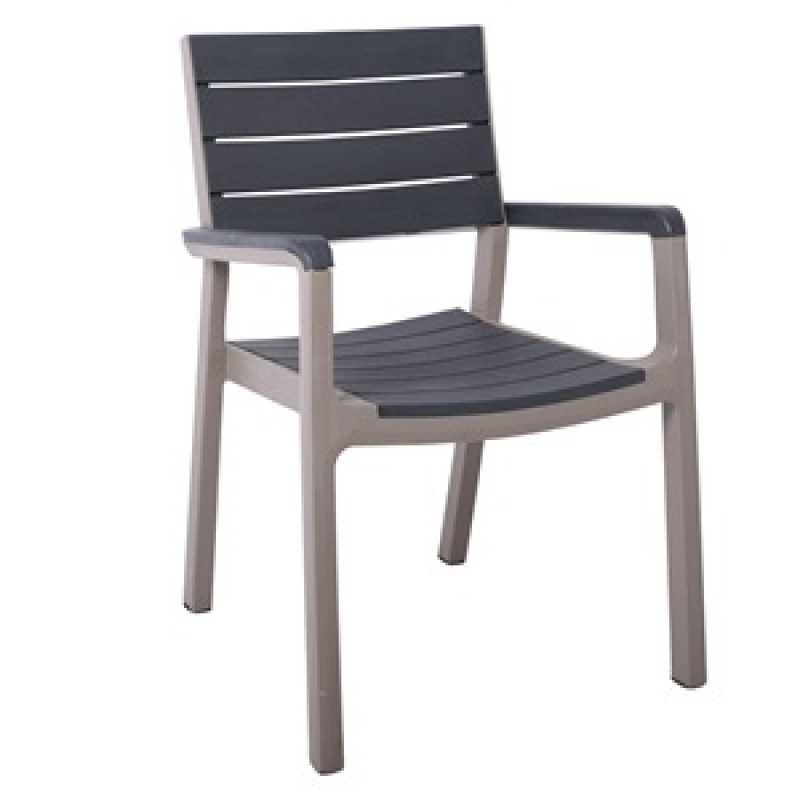 AIGLI Πολυθρόνα Στοιβαζόμενη , Cappuccino - Ανθρακί