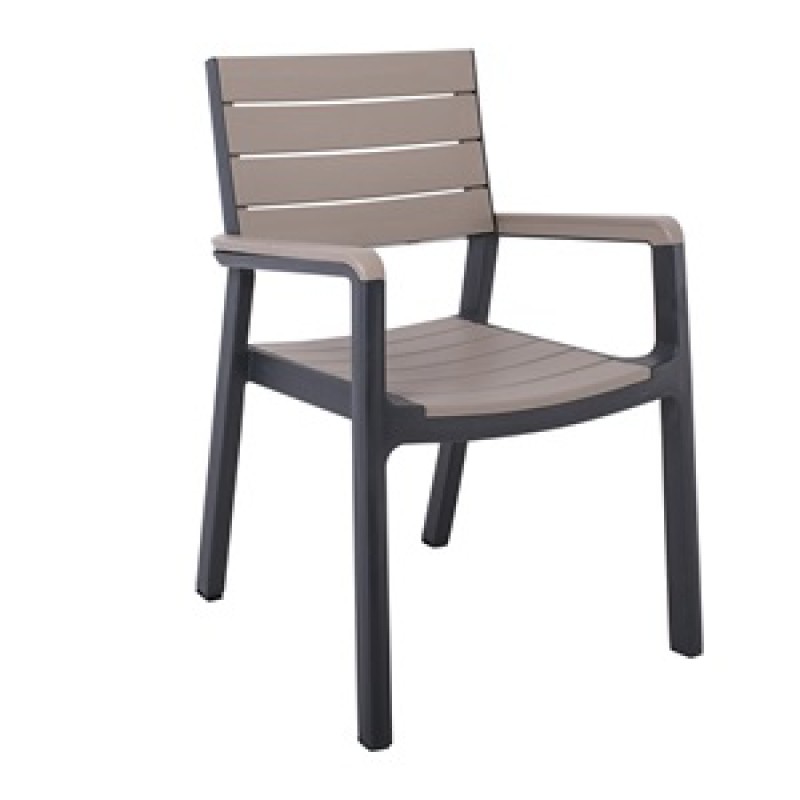 AIGLI Πολυθρόνα Στοιβαζόμενη , PP Ανθρακί - Cappuccino