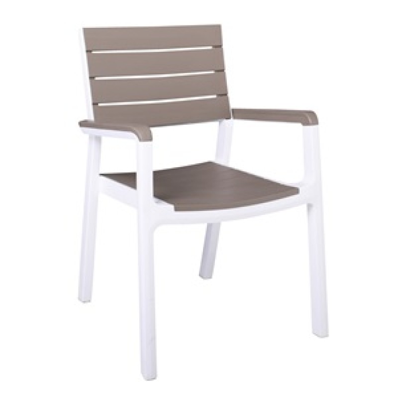 AIGLI Πολυθρόνα Στοιβαζόμενη , PP Άσπρο - Cappuccino