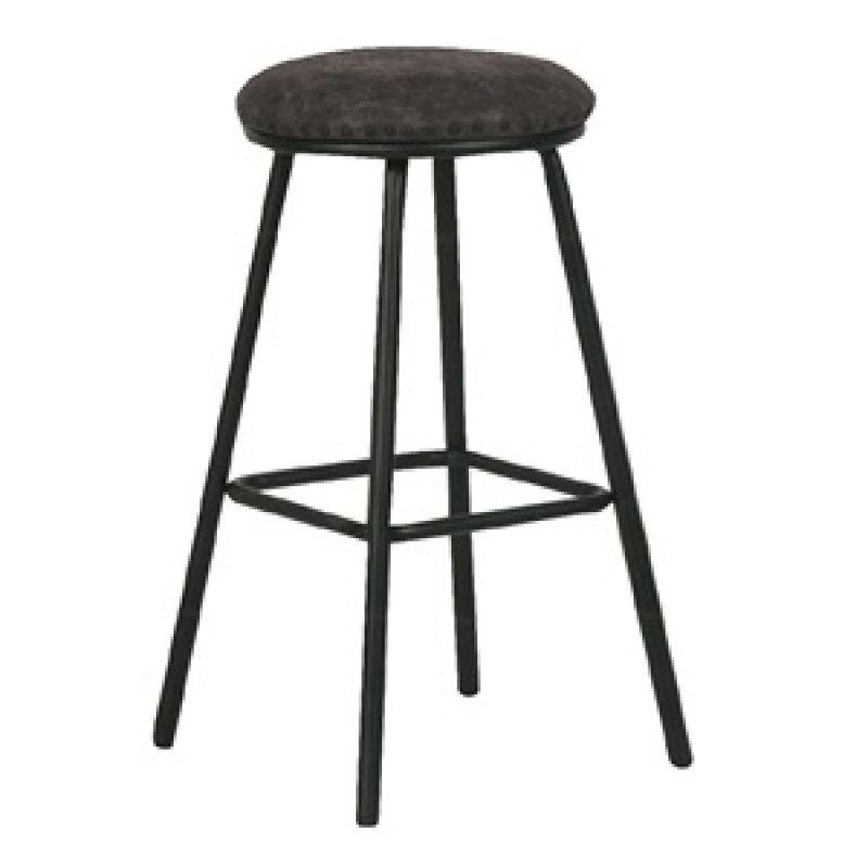 Collection 2023 Διαθέσιμο FILBY Σκαμπό ΒAR, Μέταλλο Βαφή Μαύρο, PU Απόχρωση Vintage Black