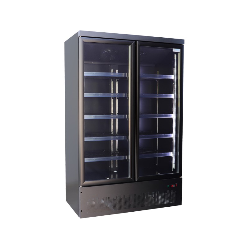 Βιτρίνα διπλή με ανοιγόμενες πόρτες