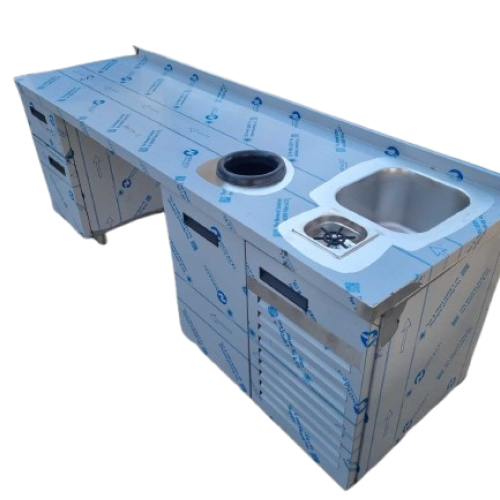 Ερμάριο καφέ με θέση ψυγείου, γούρνα, rinser, απορρίμματα, συρταριέρα καφέ