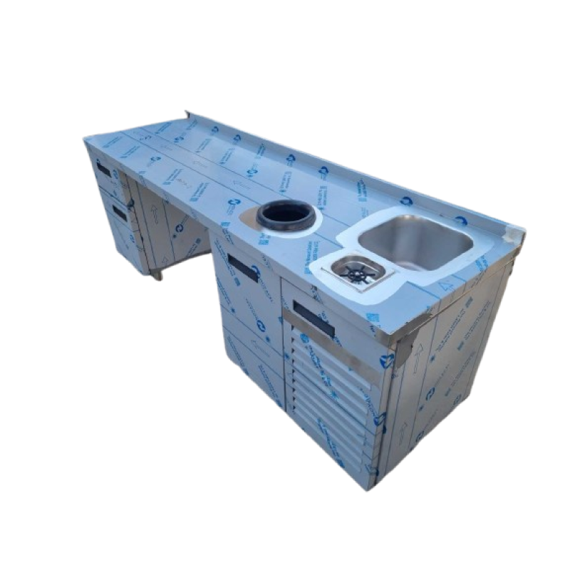 Ερμάριο καφέ με θέση ψυγείου, γούρνα, rinser, απορρίμματα, συρταριέρα καφέ